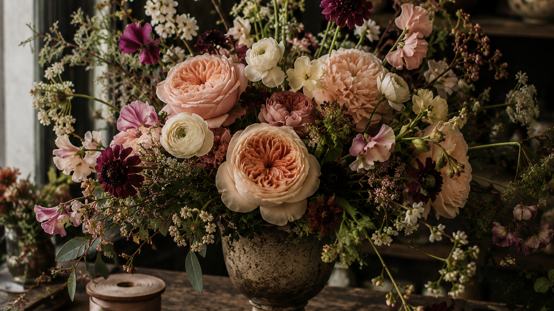Romantic floral arrangement by Port & Petal in St. Marys, Georgia